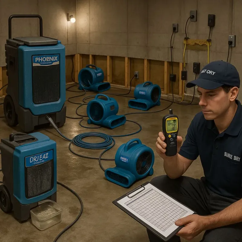Structural Drying and Dehumidification process in Cascade, ID